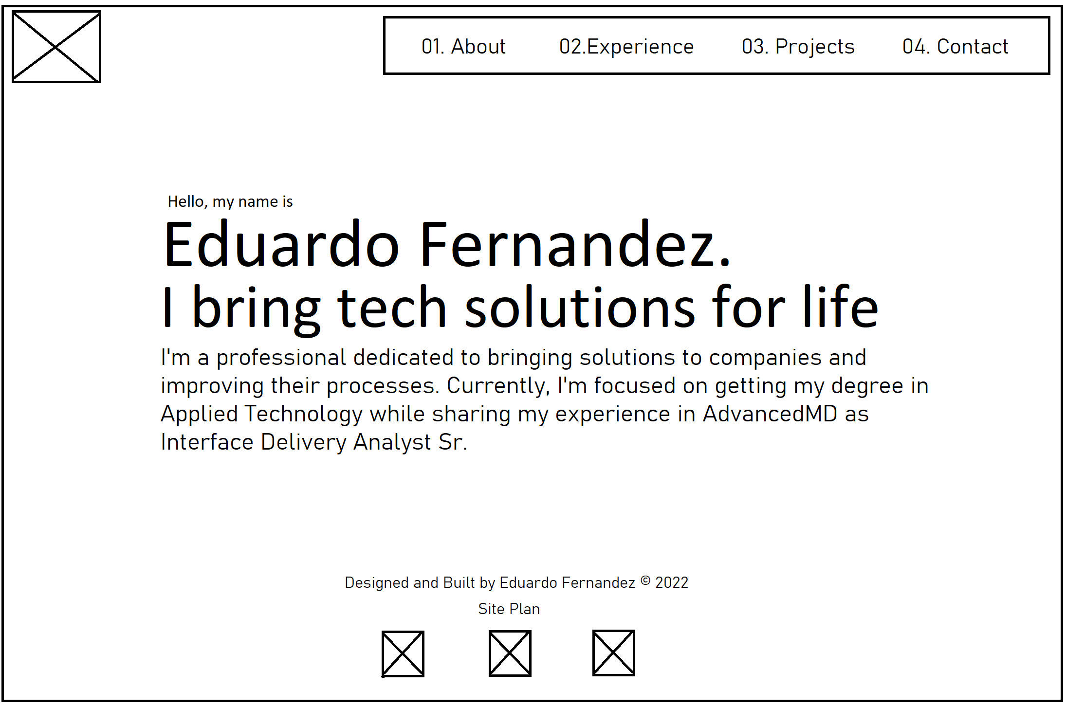 home page wireframe